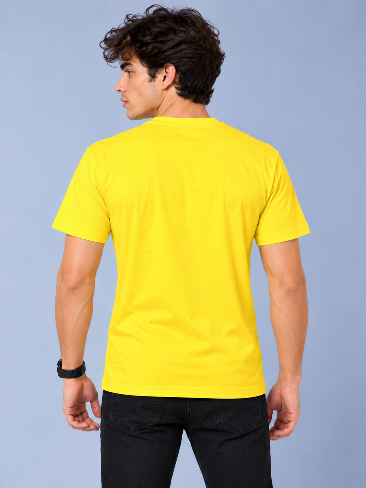 OFFBEAT Addicted. - Golden Yellow t-shirt, back view
