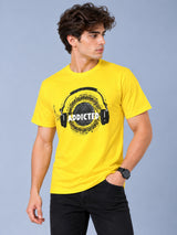 OFFBEAT Addicted. - Golden Yellow t-shirt, left view