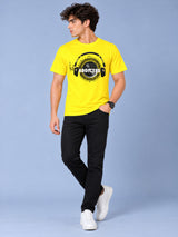 OFFBEAT Addicted. - Golden Yellow t-shirt, lifestyle view