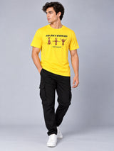OFFBEAT Holiday Workout… And Repeat - Golden Yellow t-shirt, lifestyle view